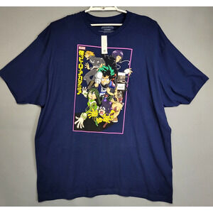 FUNimation My Hero Academia Group T-shirt Mens‎ 3XL Blue Graphic Anime New